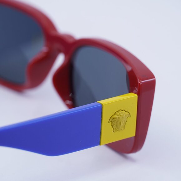 Versace Kids VK4003U 506587 Sunglasses Red Rectangle Frame, Grey Lenses - Picture 4 of 9